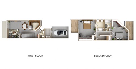 Floor plan for 2 beds, 2.5 baths, 1140 sqft